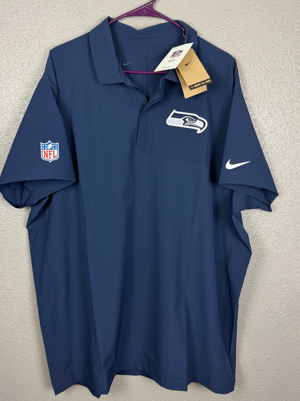 NIKE SEATTLE SEAHAWKS SIDELINE 2XL TEAM ISSUE POLO SHIRT IF7710-419 MEN On Field